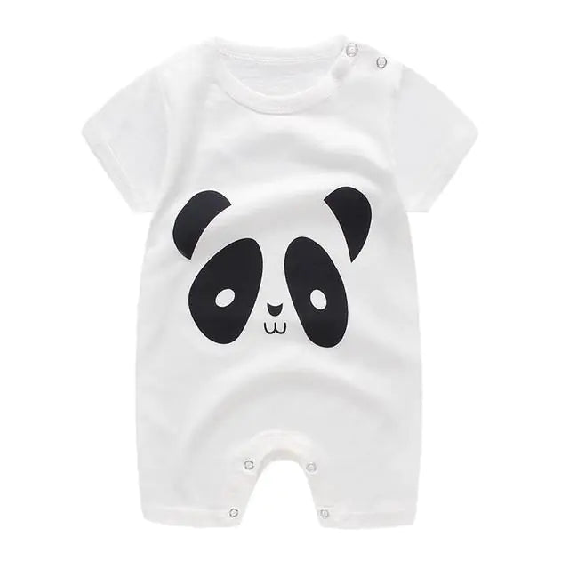Cute Cartoon Printed Short Sleeve Baby Bodysuits