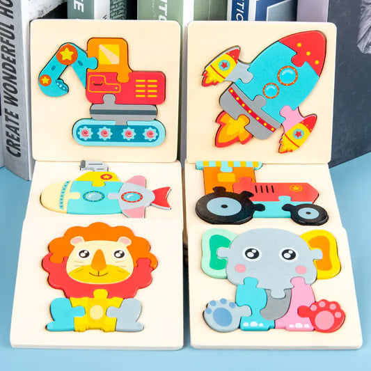 Children's Wooden Animal Puzzle for Cognitive Skills
