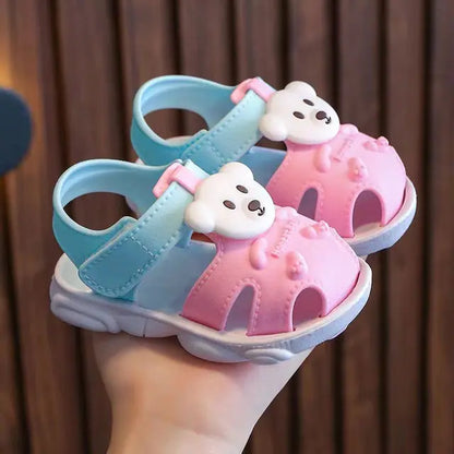 3D Bear Summer Sandals for Babies – Anti-Slip First-Step Shoes (Unisex)