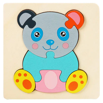 Children's Wooden Animal Puzzle for Cognitive Skills
