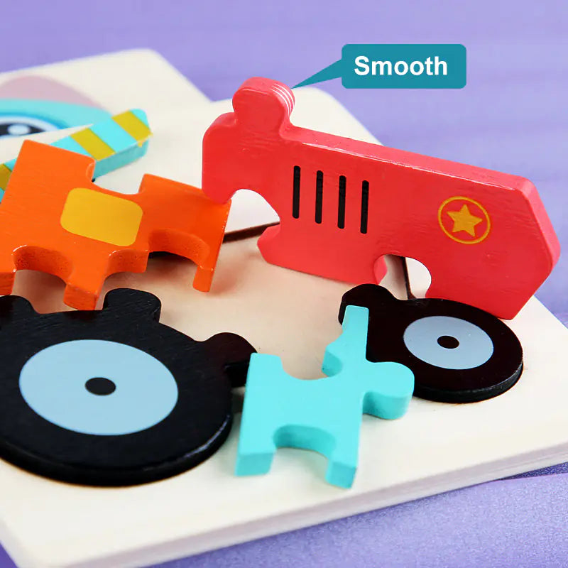 Children's Wooden Animal Puzzle for Cognitive Skills