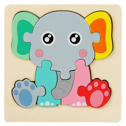 Children's Wooden Animal Puzzle for Cognitive Skills