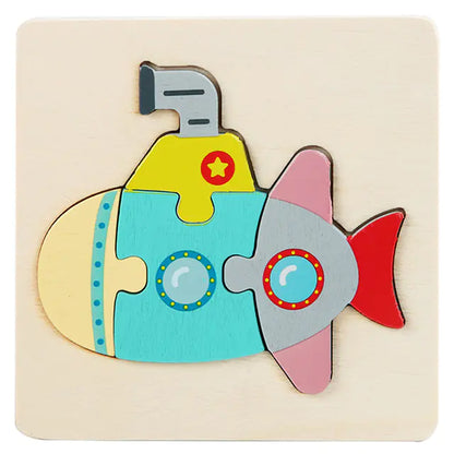 Children's Wooden Animal Puzzle for Cognitive Skills