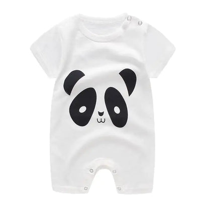 Cute Cartoon Printed Short Sleeve Baby Bodysuits