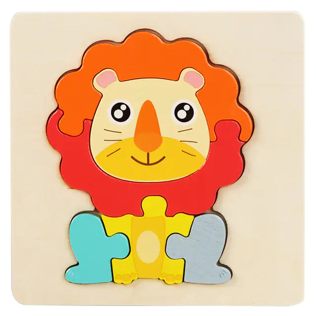 Children's Wooden Animal Puzzle for Cognitive Skills