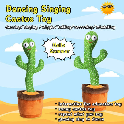 Dancing Cactus Plush Toy Doll Electronic Recording Shake With 120 Song Funny Gift US