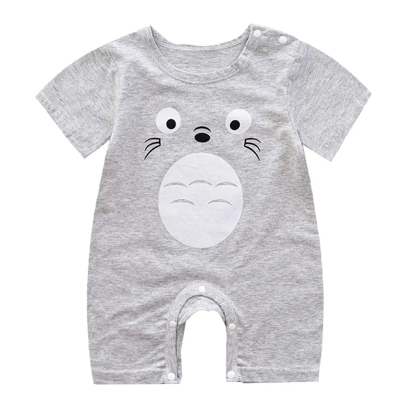 Cute Cartoon Printed Short Sleeve Baby Bodysuits