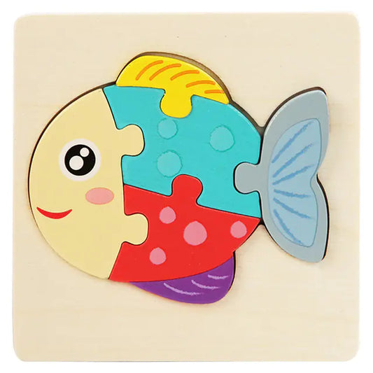 Children's Wooden Animal Puzzle for Cognitive Skills