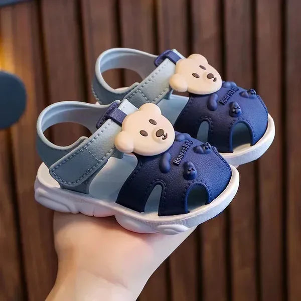 3D Bear Summer Sandals for Babies – Anti-Slip First-Step Shoes (Unisex)