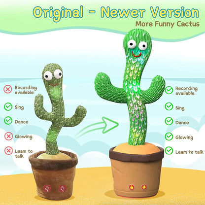 Dancing Cactus Plush Toy Doll Electronic Recording Shake With 120 Song Funny Gift US