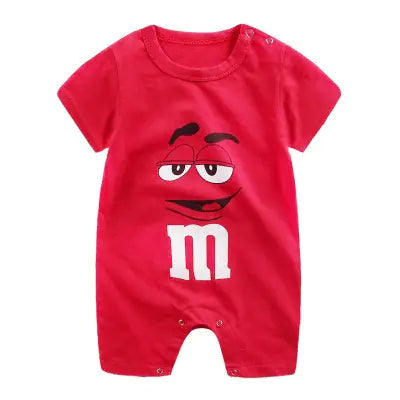 Cute Cartoon Printed Short Sleeve Baby Bodysuits