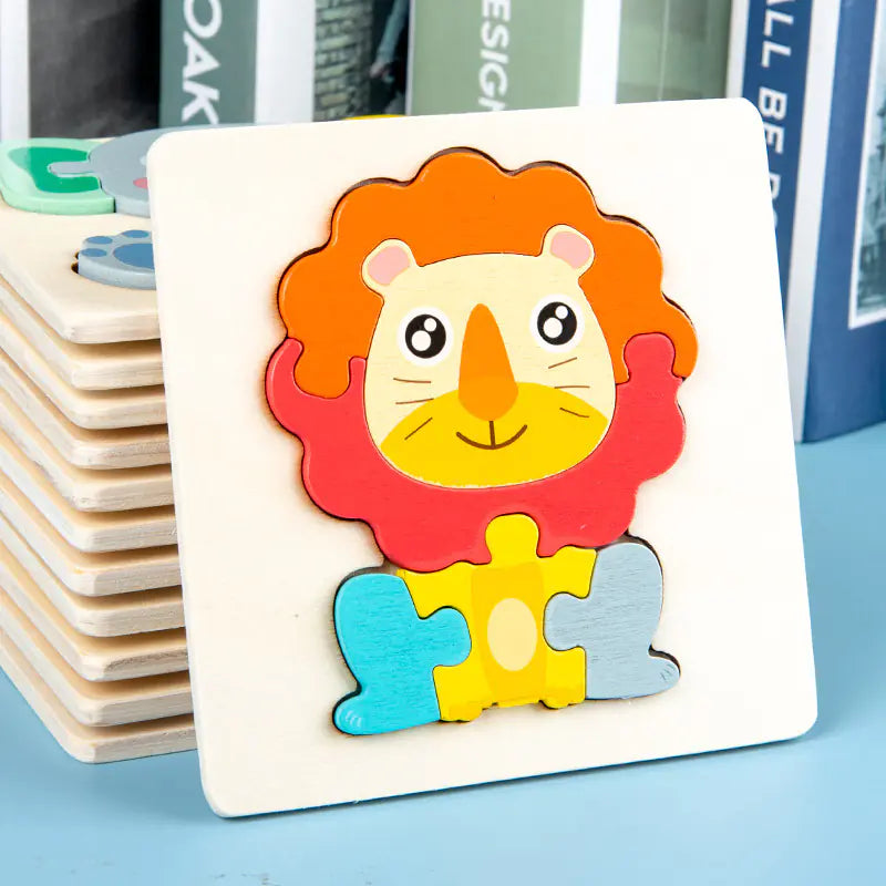 Children's Wooden Animal Puzzle for Cognitive Skills