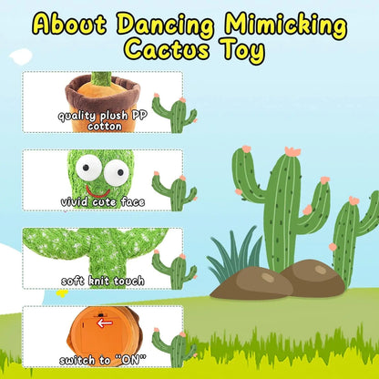 Dancing Cactus Plush Toy Doll Electronic Recording Shake With 120 Song Funny Gift US