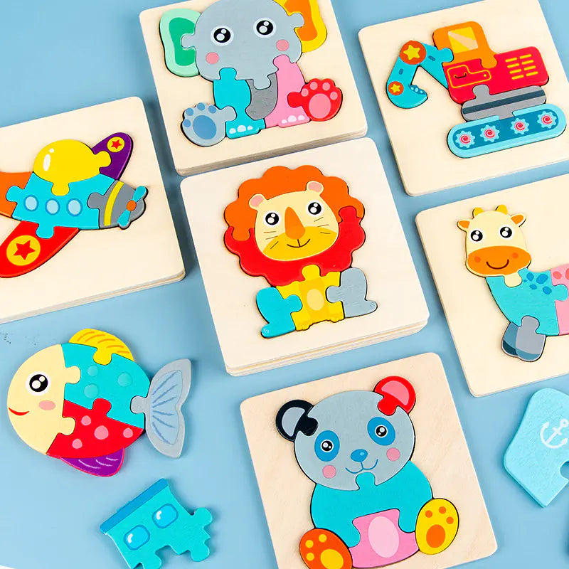 Children's Wooden Animal Puzzle for Cognitive Skills