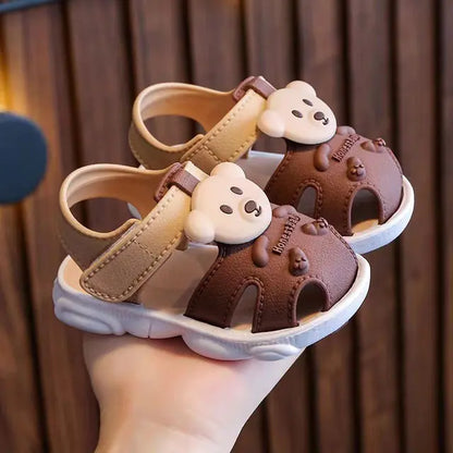 3D Bear Summer Sandals for Babies – Anti-Slip First-Step Shoes (Unisex)