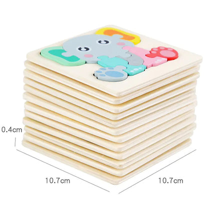 Children's Wooden Animal Puzzle for Cognitive Skills
