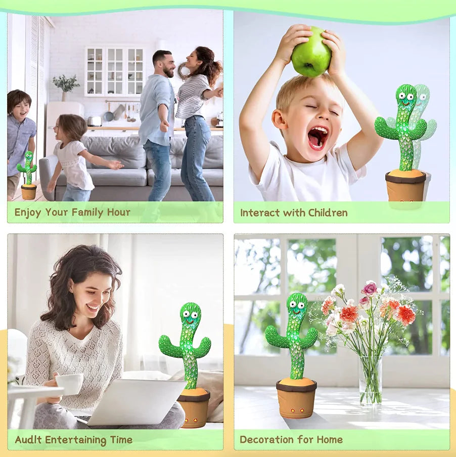 Dancing Cactus Plush Toy Doll Electronic Recording Shake With 120 Song Funny Gift US
