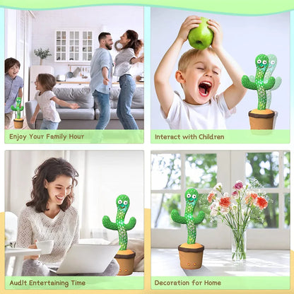Dancing Cactus Plush Toy Doll Electronic Recording Shake With 120 Song Funny Gift US