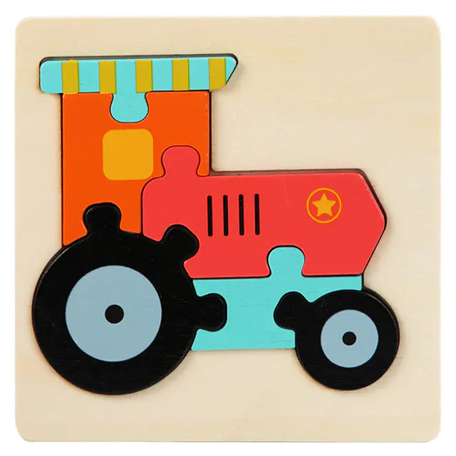 Children's Wooden Animal Puzzle for Cognitive Skills