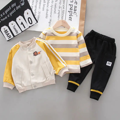 Kids' Cartoon Lion Long Sleeve Outfit - 3 Piece Set