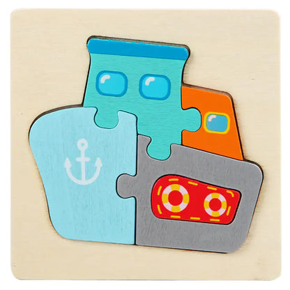 Children's Wooden Animal Puzzle for Cognitive Skills