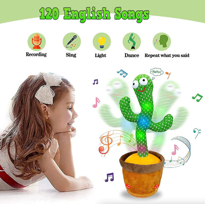 Dancing Cactus Plush Toy Doll Electronic Recording Shake With 120 Song Funny Gift US